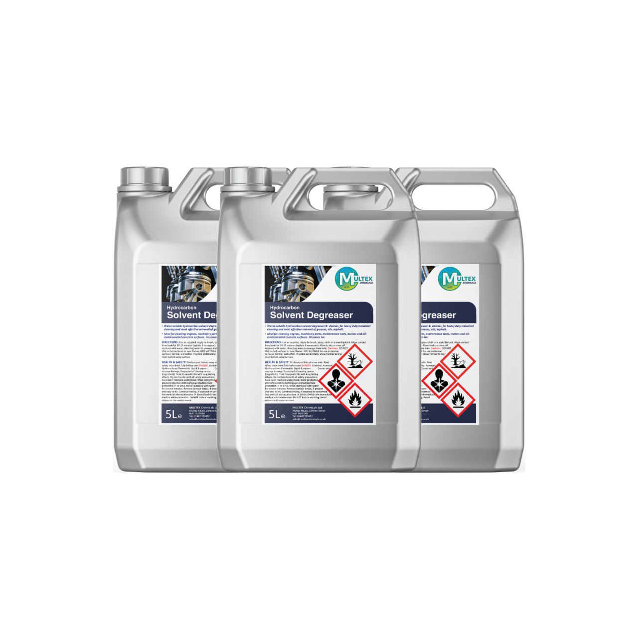 Multex Hydrocarbon Solvent Degreaser 5L - Industrial strength tar and heavy grease remover.