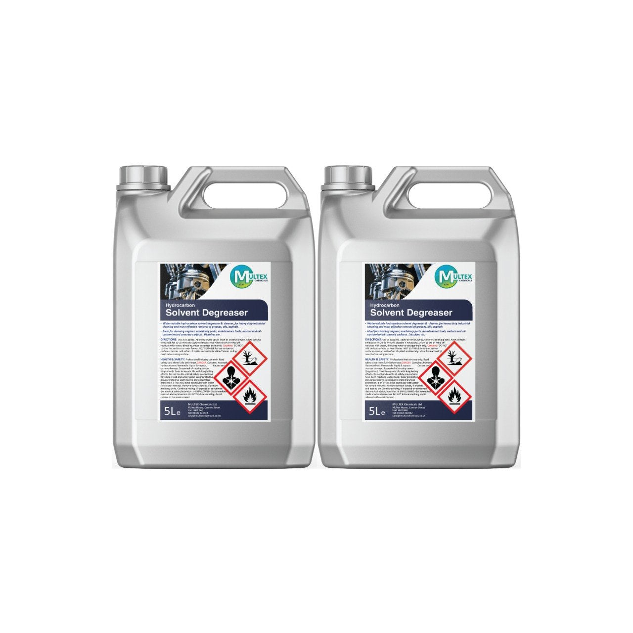Multex Hydrocarbon Solvent Degreaser 5L - Industrial strength tar and heavy grease remover.