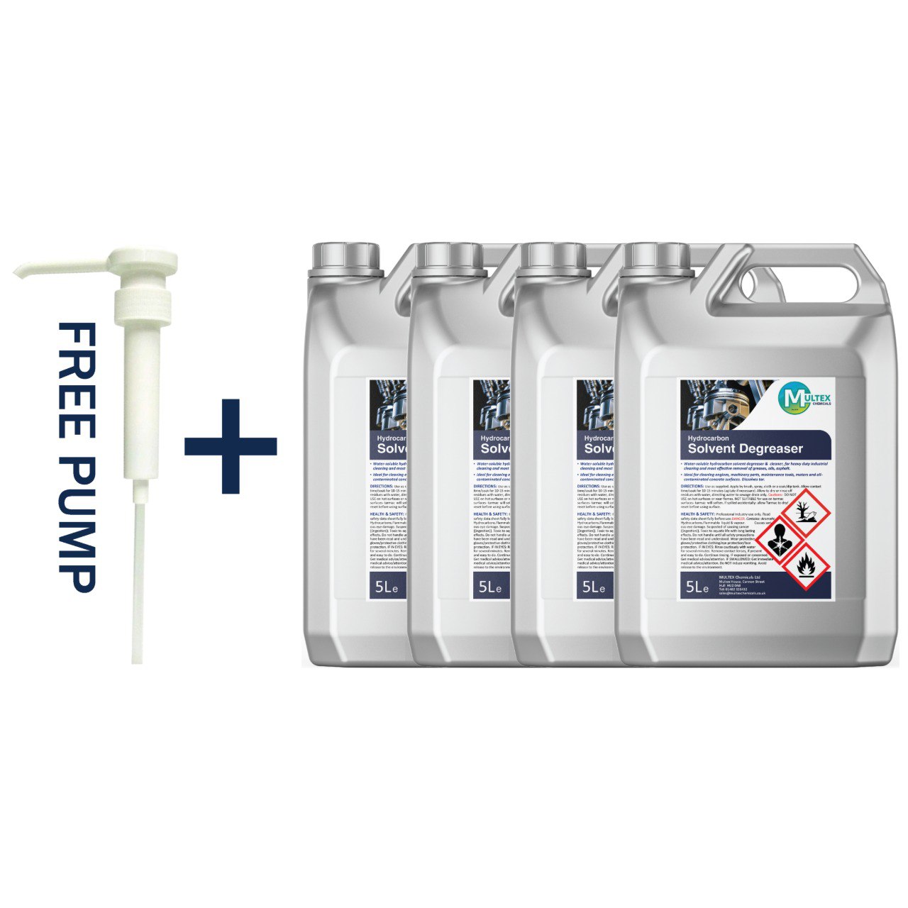 Multex Hydrocarbon Solvent Degreaser 5L - Industrial strength tar and heavy grease remover.
