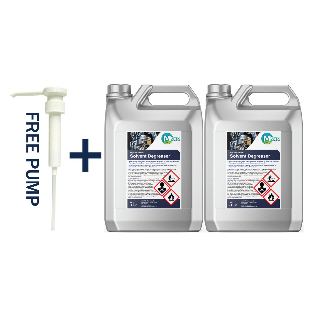 Multex Hydrocarbon Solvent Degreaser 5L - Industrial strength tar and heavy grease remover.