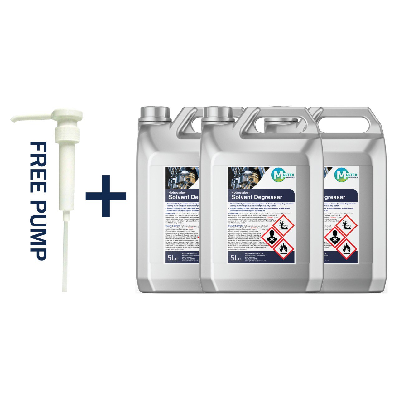 Multex Hydrocarbon Solvent Degreaser 5L - Industrial strength tar and heavy grease remover.