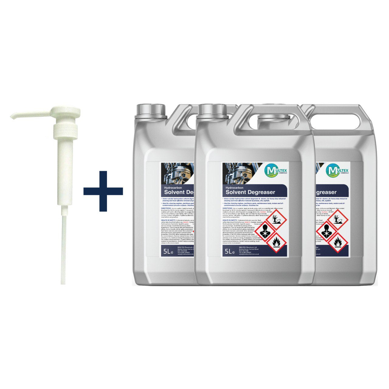 Multex Hydrocarbon Solvent Degreaser 5L - Industrial strength tar and heavy grease remover.