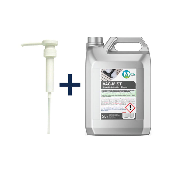 Multex VAC-MIST 5L - Professional low-foaming carpet and upholstery cleaner for extraction machines.