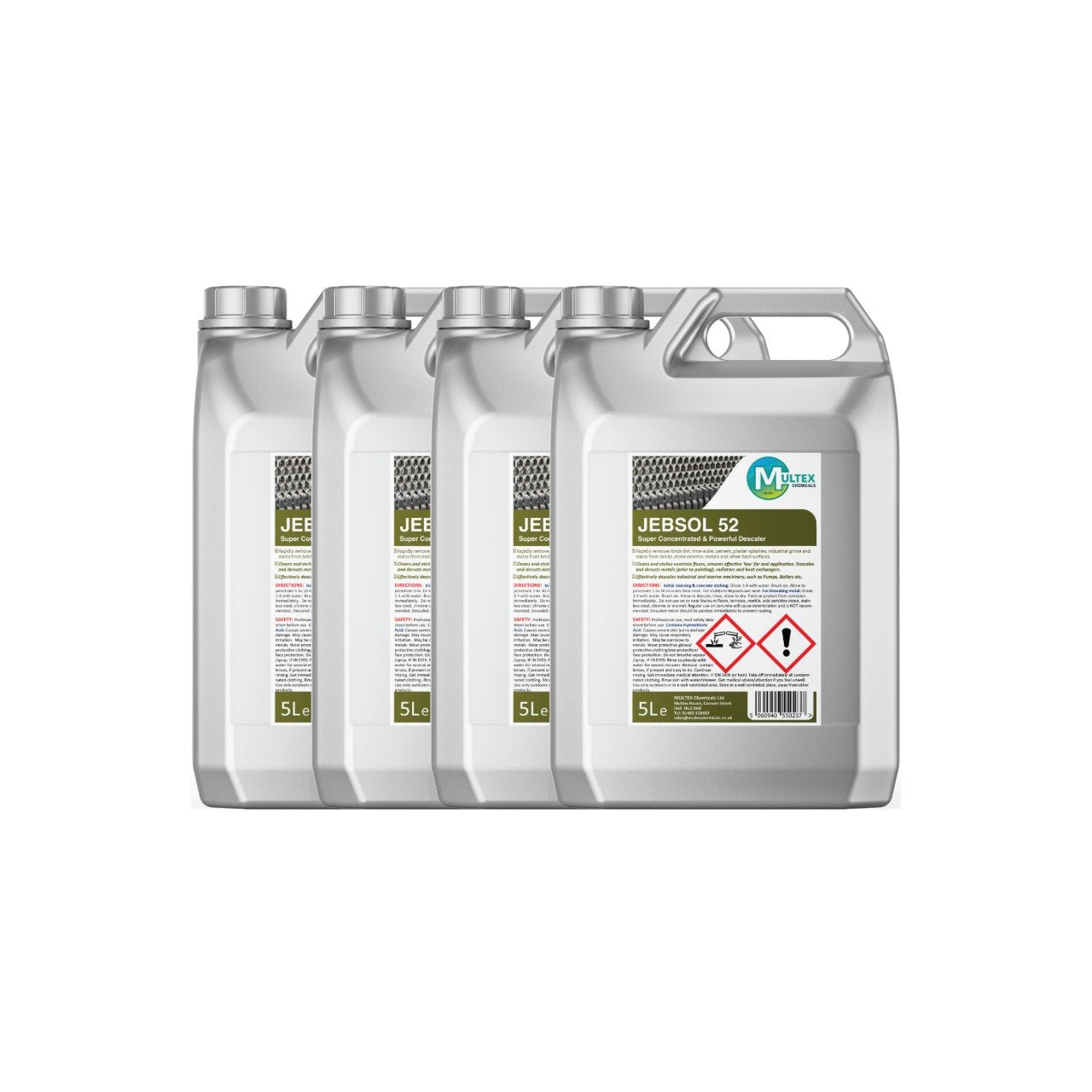 Jebsol 52 5L bundle - Professional super-concentrated industrial descaler and concrete etching agent.