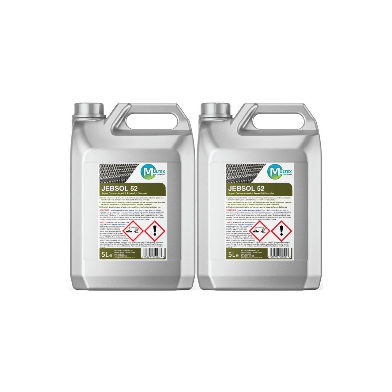 Jebsol 52 5L bundle - Professional super-concentrated industrial descaler and concrete etching agent.