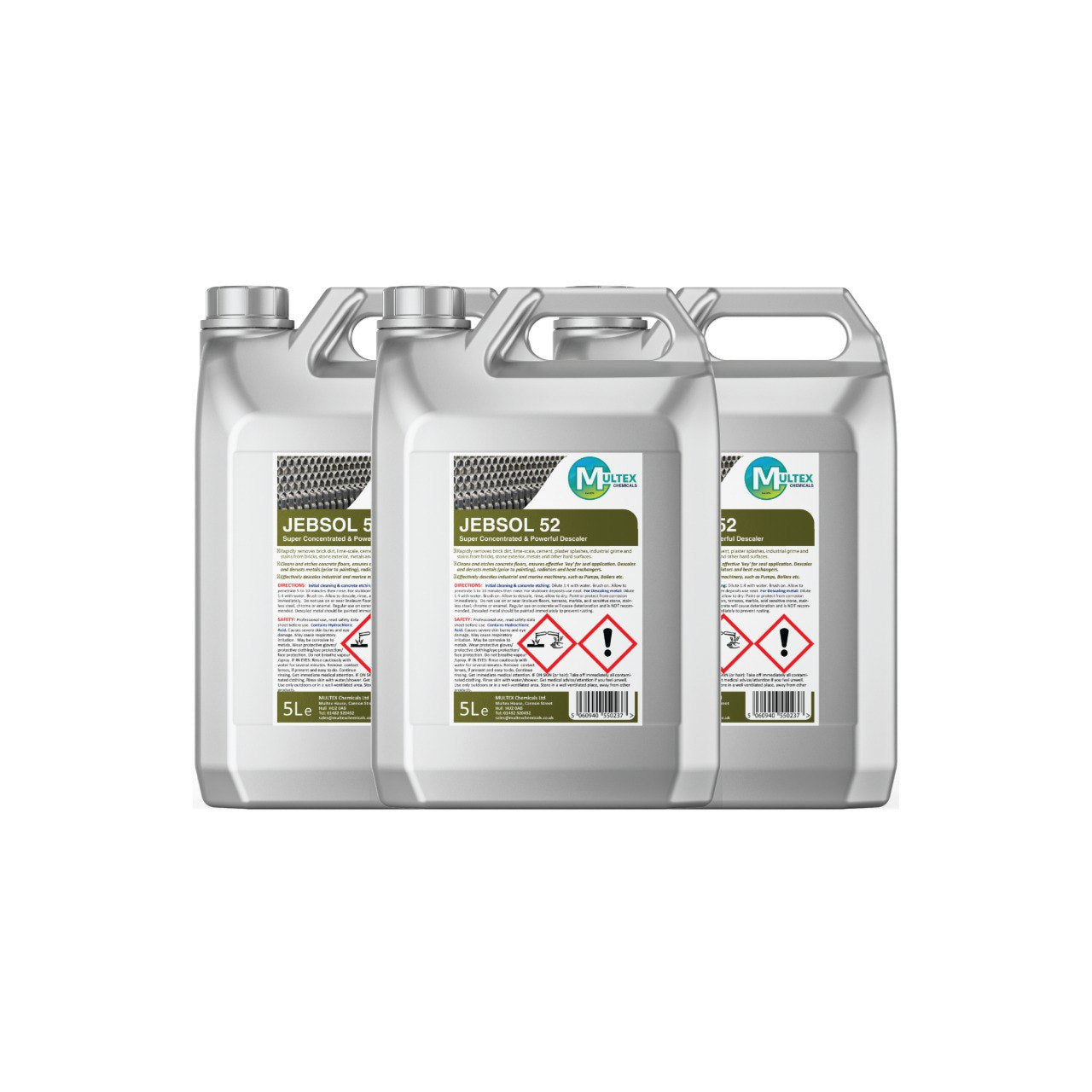 Jebsol 52 5L bundle - Professional super-concentrated industrial descaler and concrete etching agent.