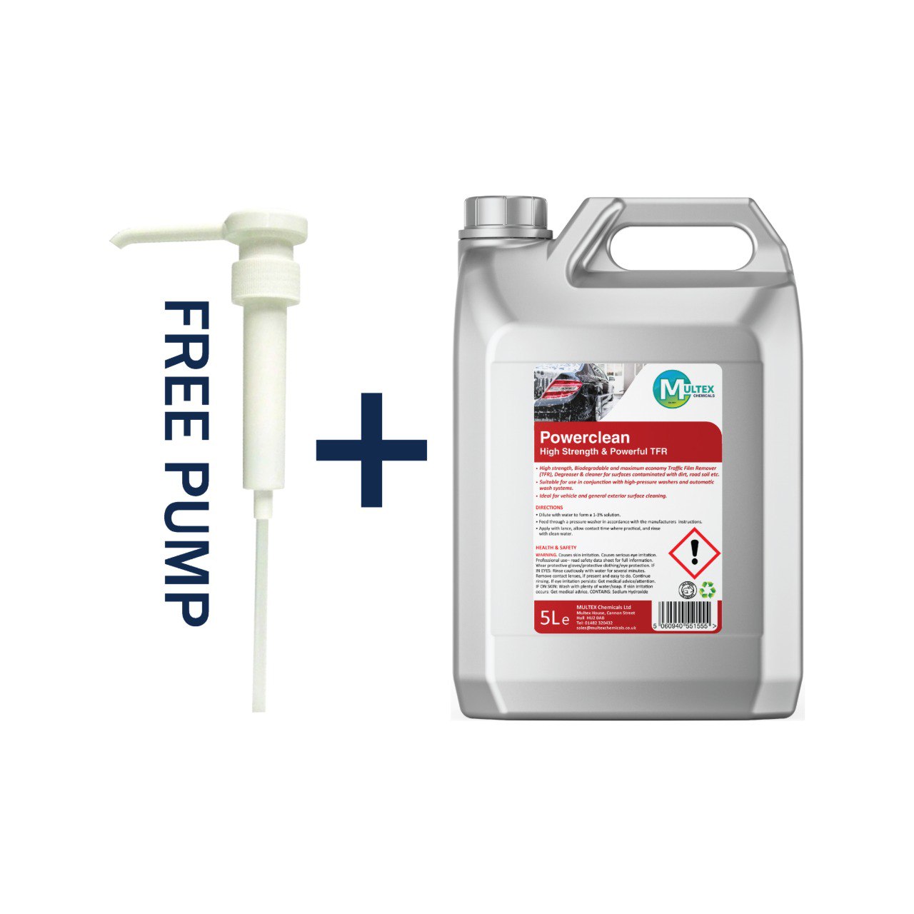 Multex Power Clean 5L bundle - High-strength Traffic Film Remover (TFR) and vehicle degreaser.