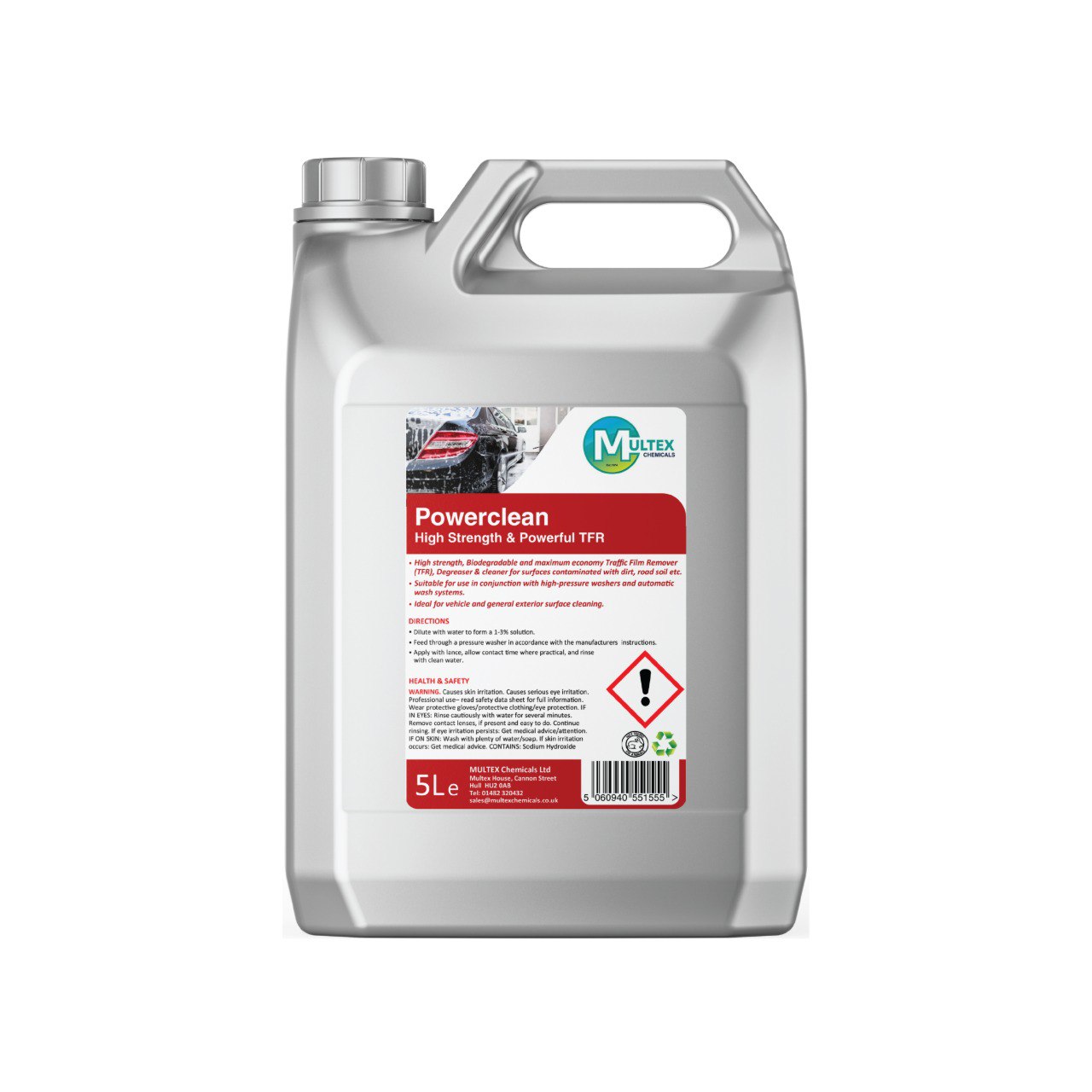 Multex Power Clean 5L bundle - High-strength Traffic Film Remover (TFR) and vehicle degreaser.