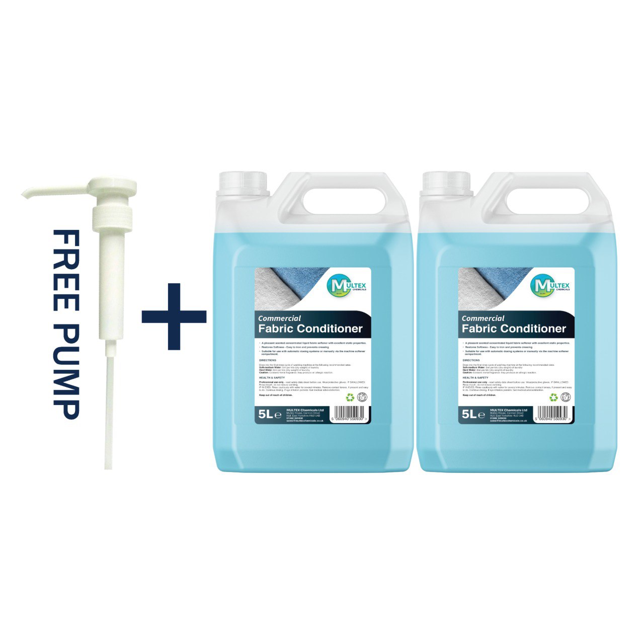 Multex Professional Fabric Conditioner 5L - Concentrated spring fragrance for commercial laundry.