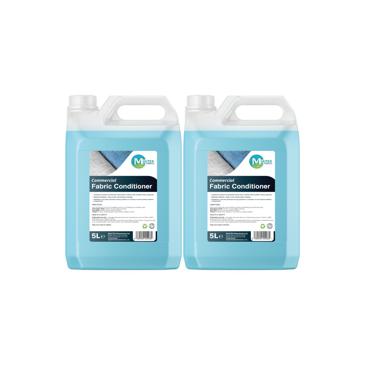 Multex Professional Fabric Conditioner 5L - Concentrated spring fragrance for commercial laundry.