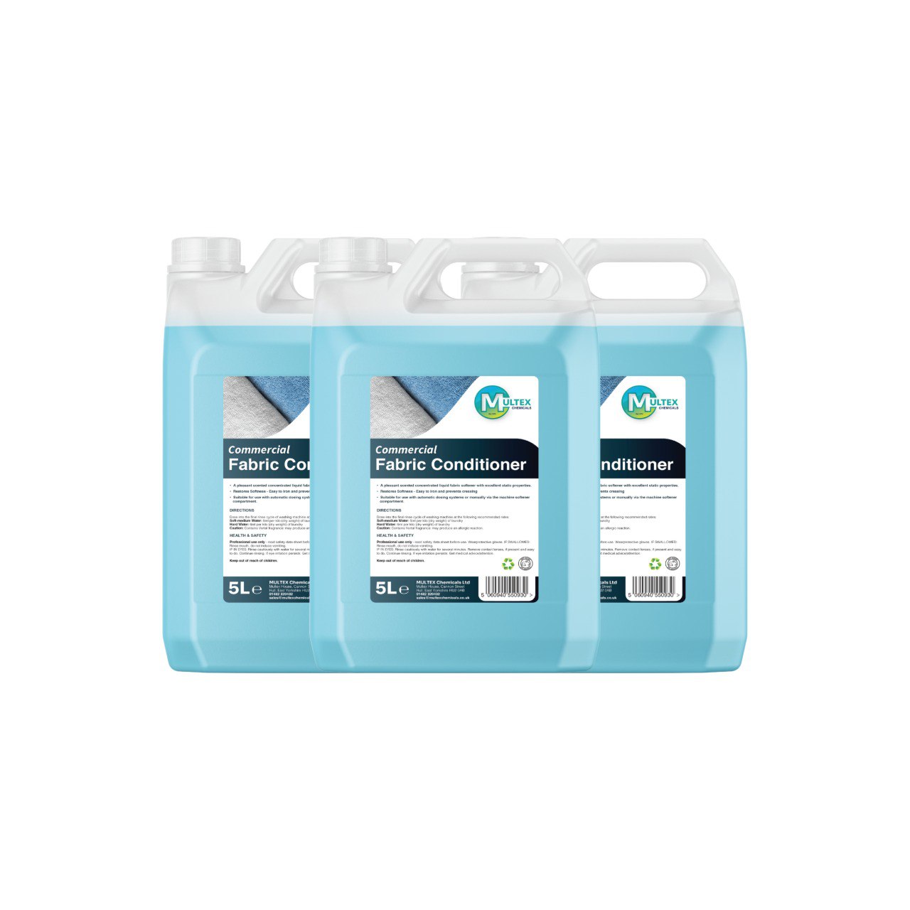 Multex Professional Fabric Conditioner 5L - Concentrated spring fragrance for commercial laundry.
