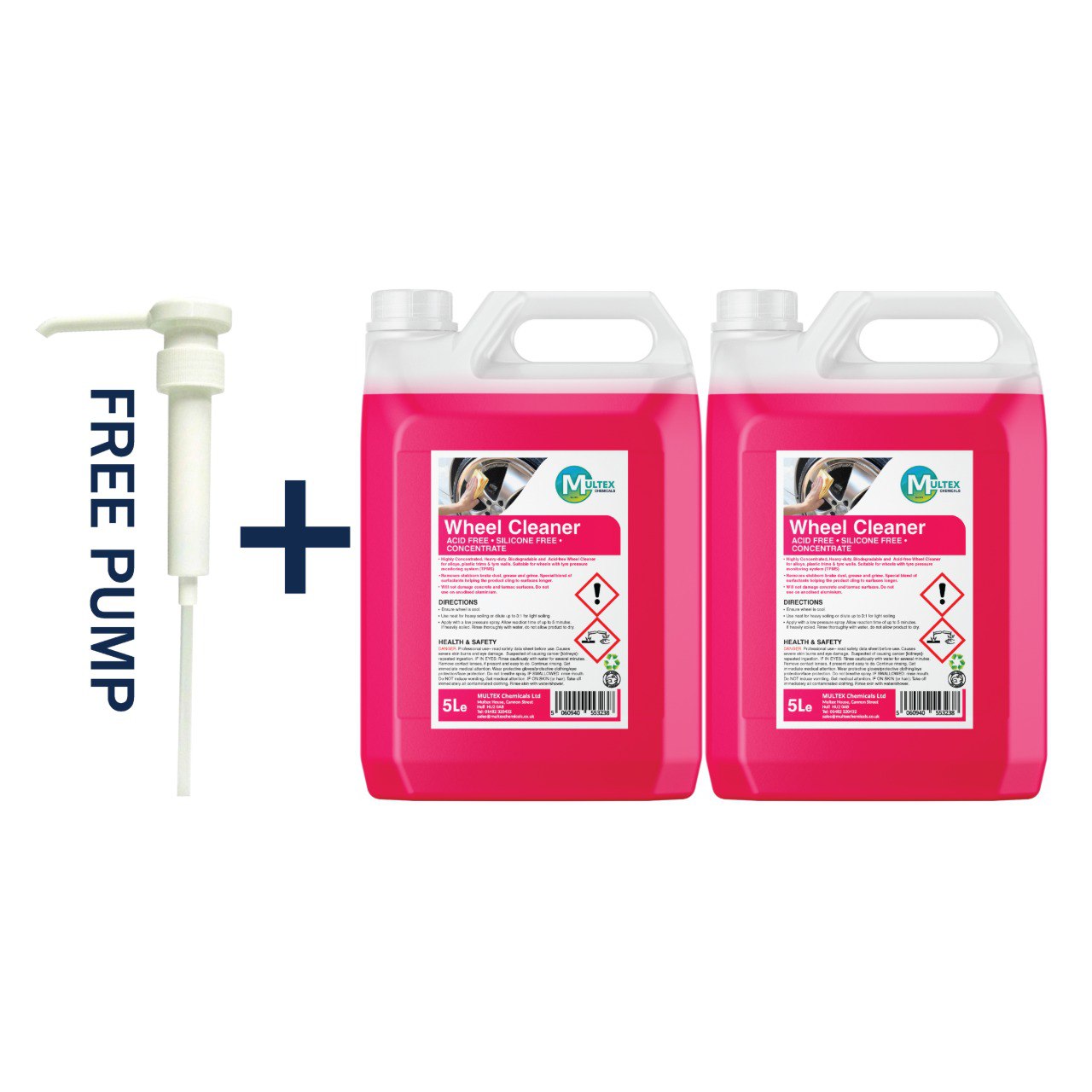 Multex Wheel Cleaner 5L bundle - Professional acid-free and silicone-free alloy wheel cleaner.