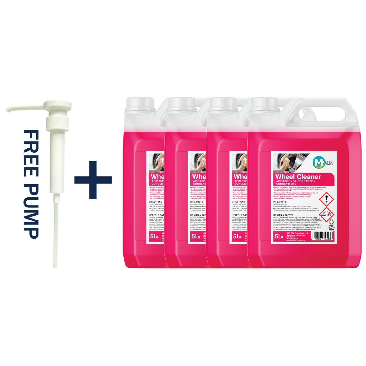 Multex Wheel Cleaner 5L bundle - Professional acid-free and silicone-free alloy wheel cleaner.