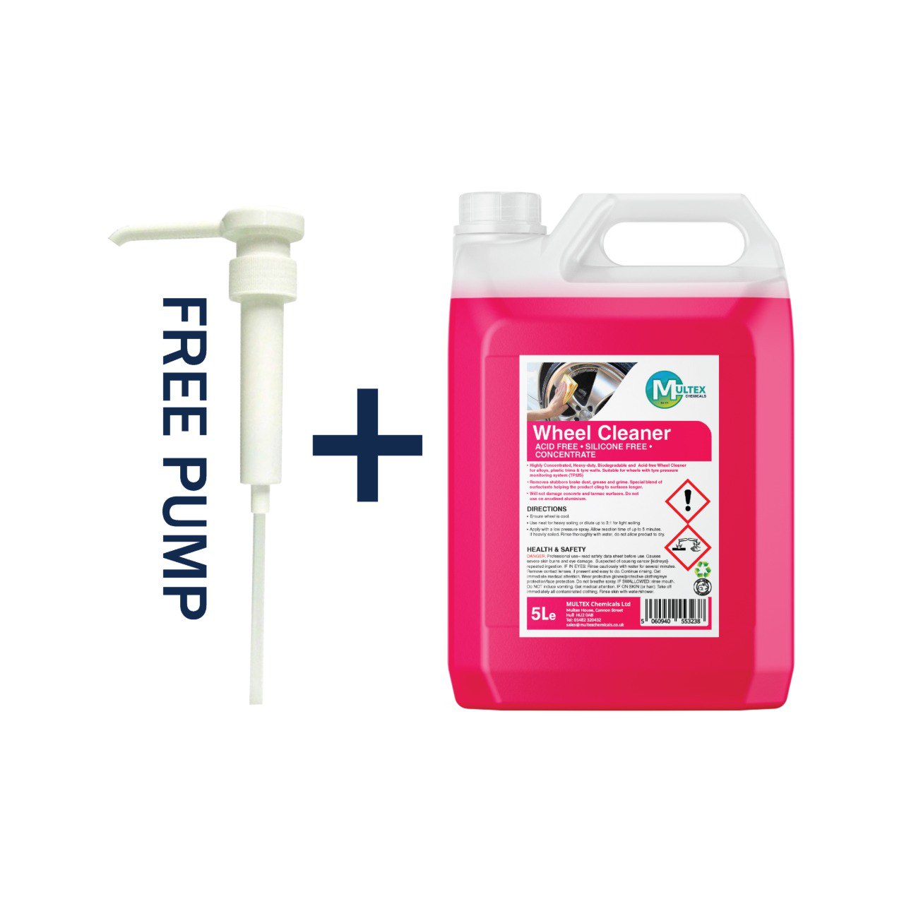 Multex Wheel Cleaner 5L bundle - Professional acid-free and silicone-free alloy wheel cleaner.