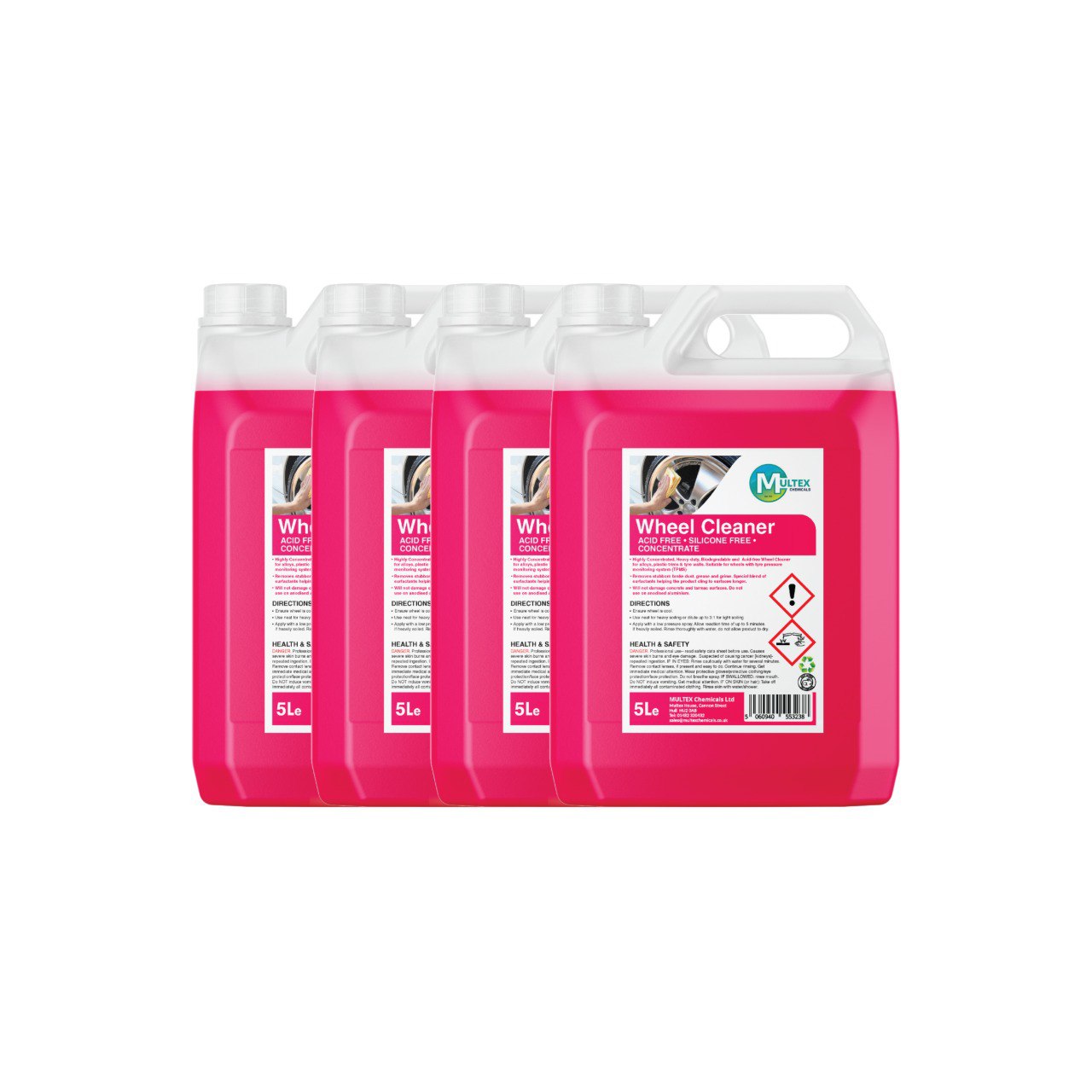 Multex Wheel Cleaner 5L bundle - Professional acid-free and silicone-free alloy wheel cleaner.