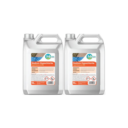 Multex Sodium Hypochlorite 14-15% 25L - High-strength liquid chlorine for industrial water treatment and surface cleaning.