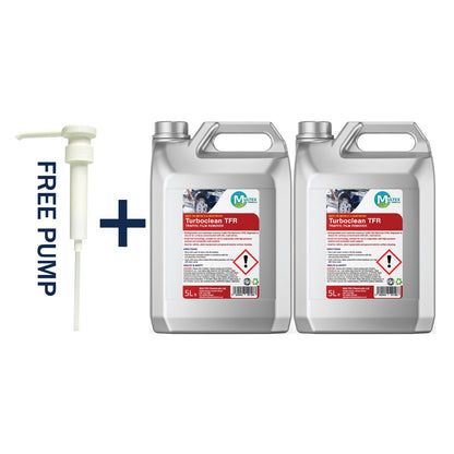 Turboclean TFR Traffic Film Remover and Degreaser by Multex Chemicals, 5L high-strength vehicle washing concentrate container with trade pouring grip.