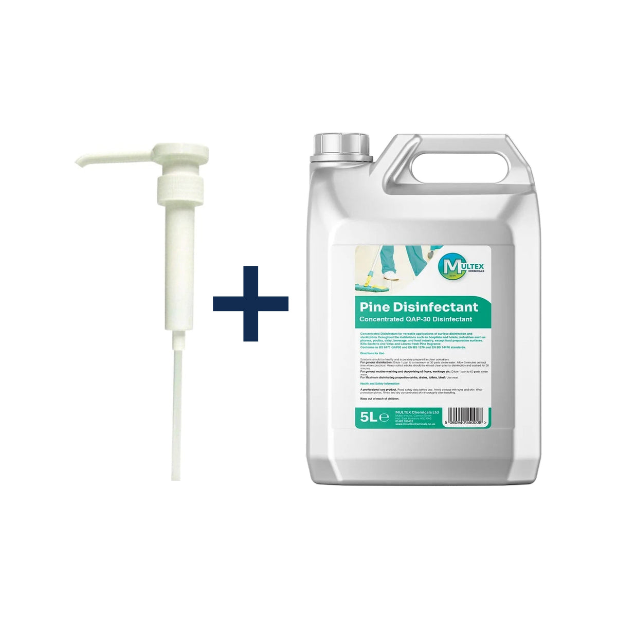Pine Disinfectant Concentrate – Surface Cleaner — 5L + 1 dosing pump (38mm)