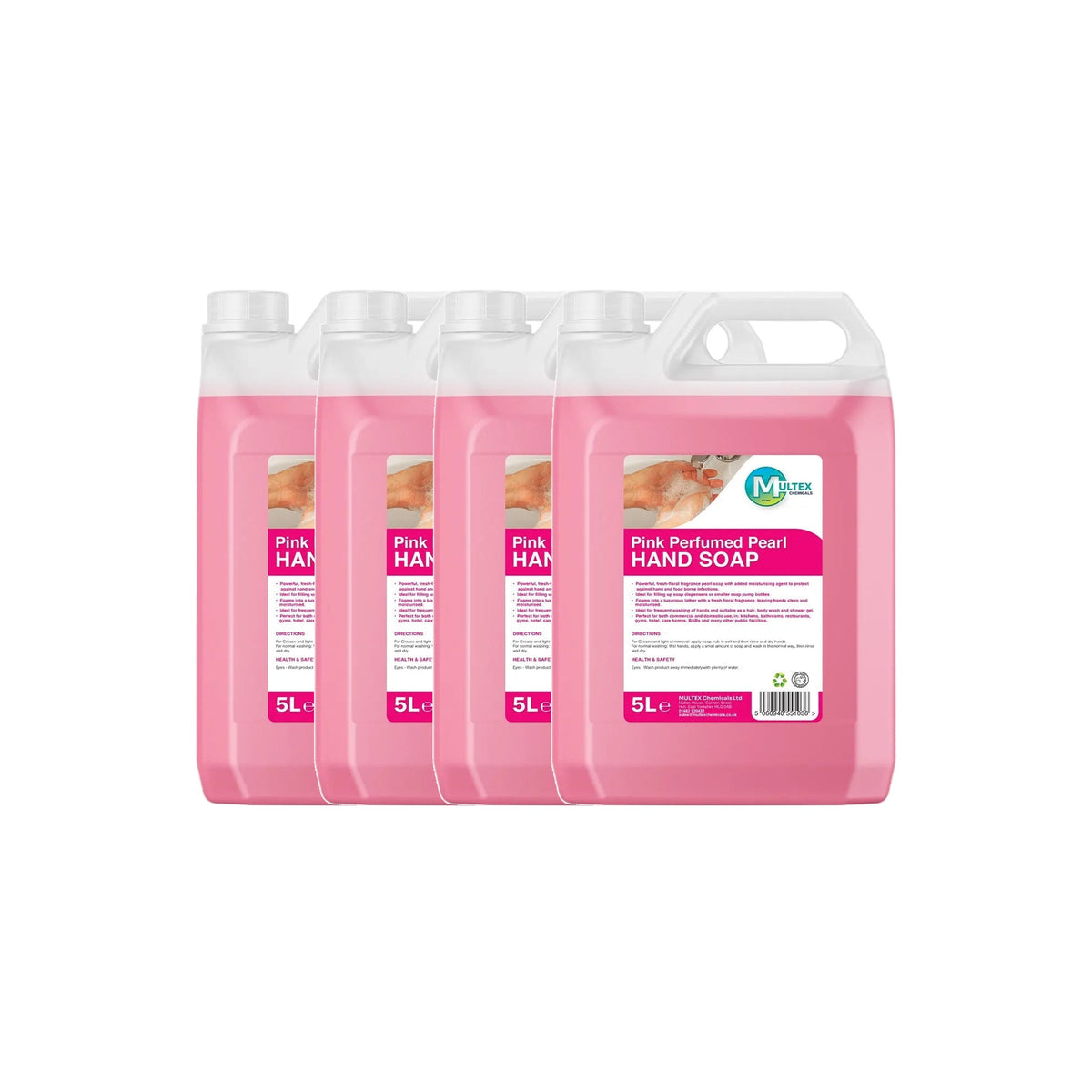 Pink Perfumed Pearl Hand Soap – Luxury Scented Bulk Wash — 4 × 5L bundle