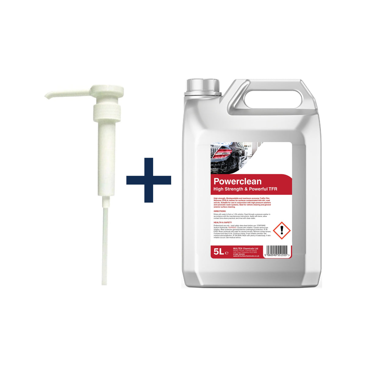 Powerclean High Strength Concentrate – 5L & 25L — 5L + 1 dosing pump (38mm)