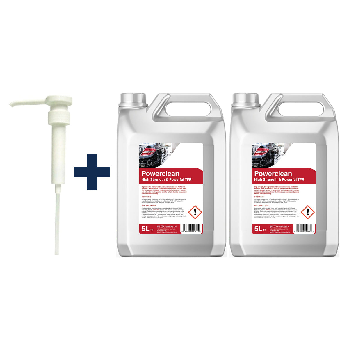 Powerclean High Strength Concentrate – 5L & 25L — 2 × 5L bundle + 1 dosing pump (38mm)