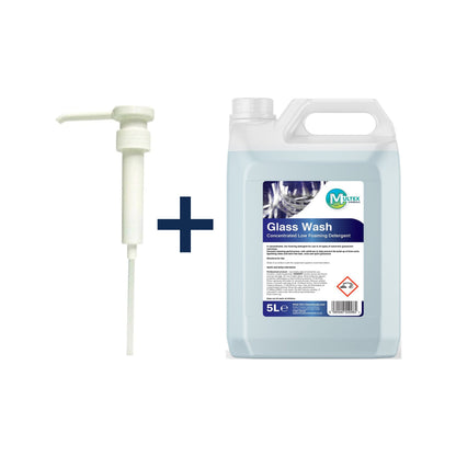 Glass Wash Detergent Concentrate – 5L & 25L — 5L + 1 dosing pump (38mm)