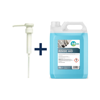 Professional Dishwash Rinse Aid – 5L & 25L — 5L + 1 dosing pump (38mm)