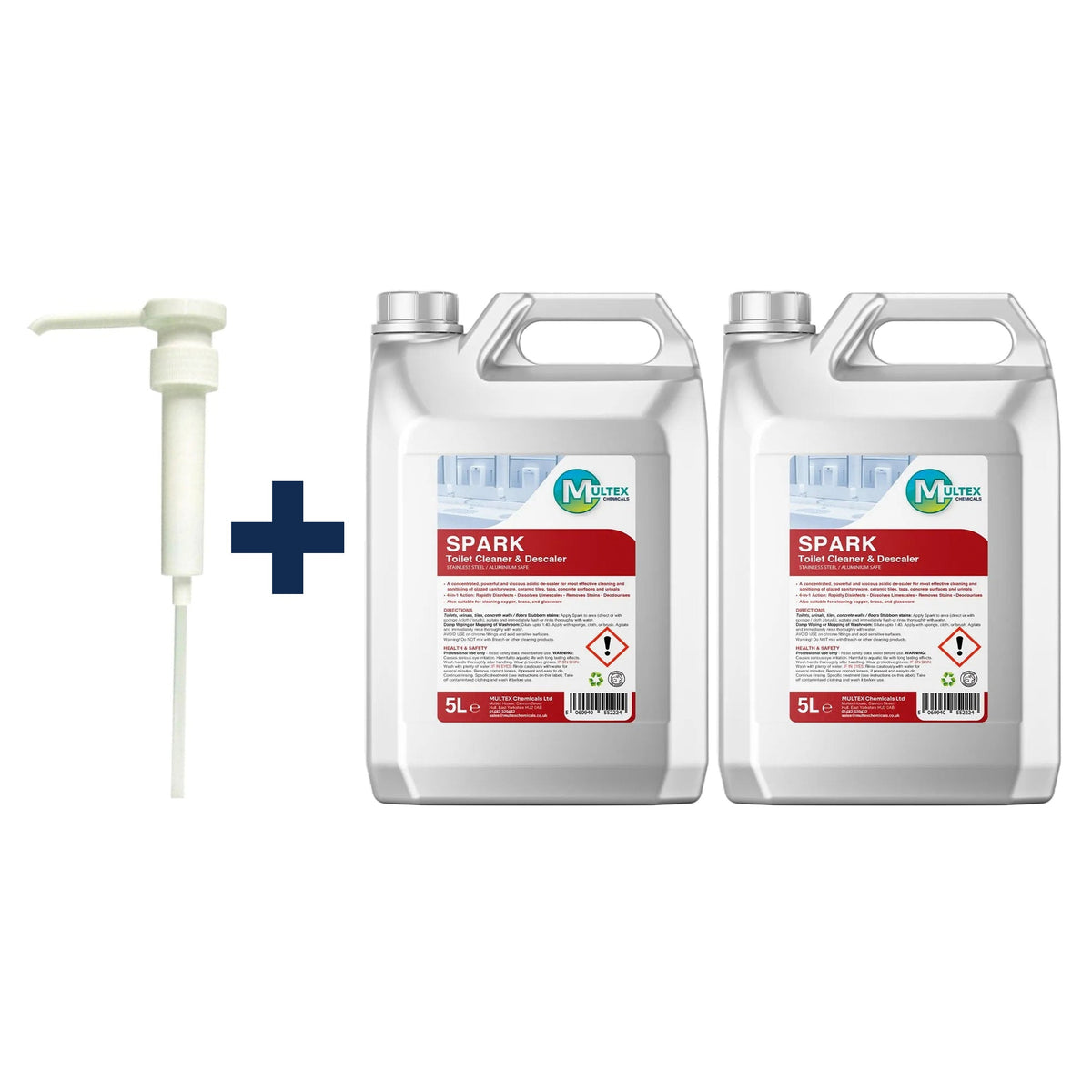 SPARK - Toilet Cleaner & Descaler — 2 × 5L bundle + 1 dosing pump (38mm)