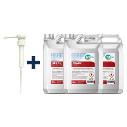 SPARK - Toilet Cleaner & Descaler — 3 × 5L bundle + 1 dosing pump (38mm)