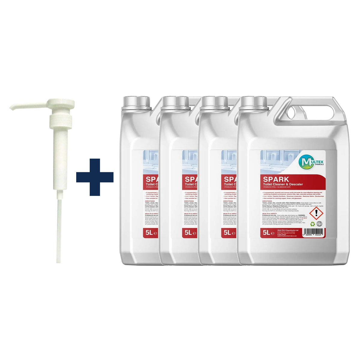SPARK - Toilet Cleaner & Descaler — 4 × 5L bundle + 1 dosing pump (38mm)
