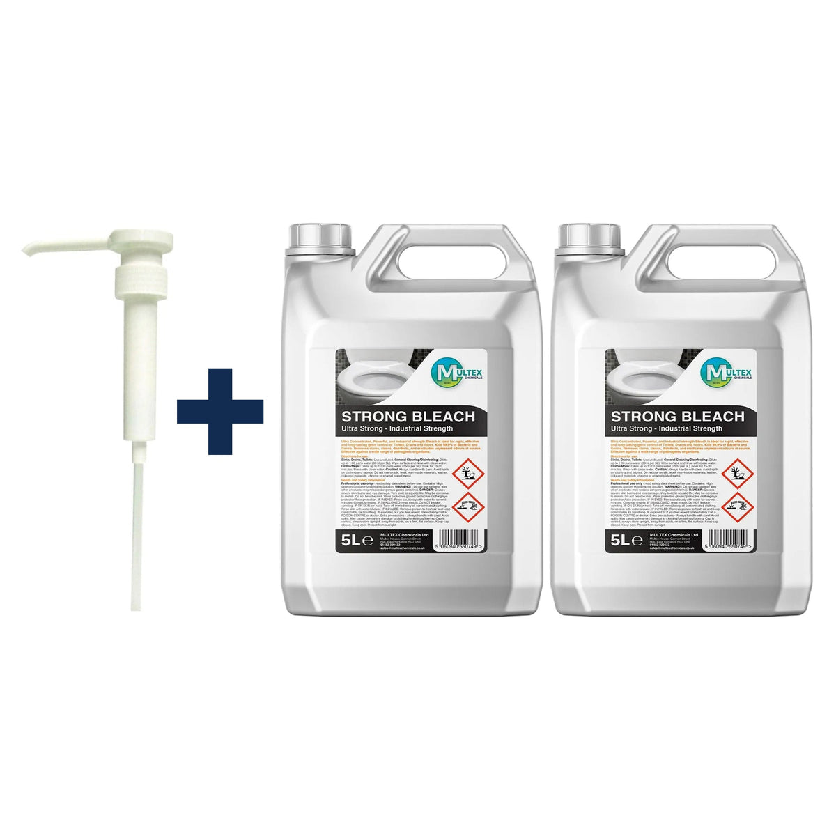 Ultra Strong Bleach – 5L & 25L — 2 × 5L bundle + 1 dosing pump (38mm)