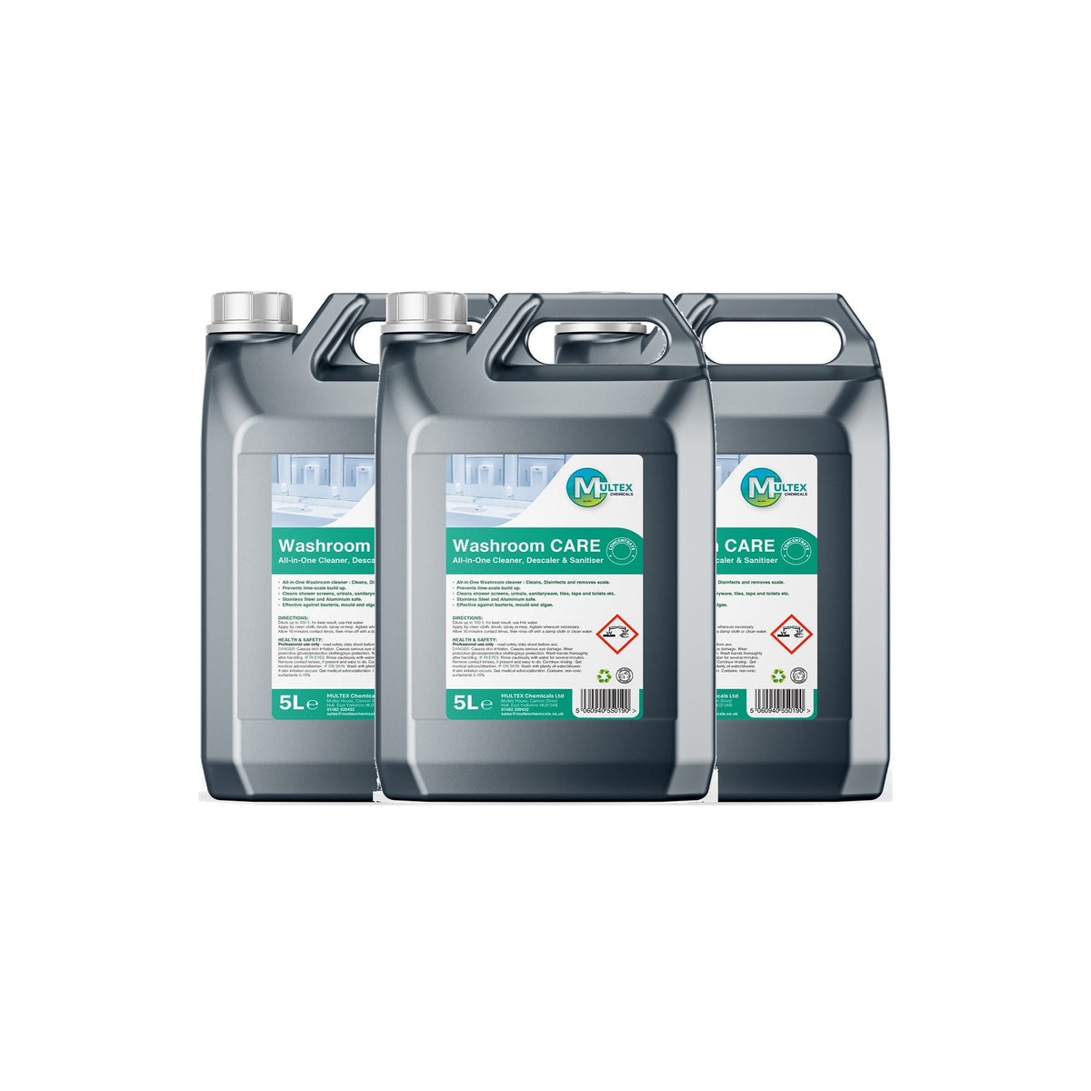 Washroom Care All-in-One Cleaner, Descaler, Sanitiser Concentrate – 5L & 25L — 3 × 5L bundle