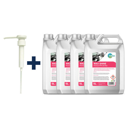Wax Shine Concentrate – 5L & 25L — 4 × 5L bundle + 1 dosing pump (38mm)